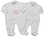 BNWT Tiny Baby girl Premature Preemie Baby white cotton heart sleepsuit Clothes (3-5lbs, pink heart)