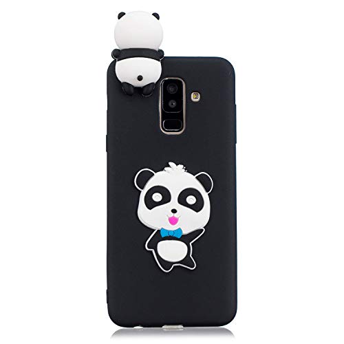 ZCXG Samsung Galaxy A6 2018 Case Blue Panda Silicone Clear View Cover 3D Case Ultra Thin Back Bumper Case Rubber Shockproof Anti-Scratch Slim Soft Cover Slim Fit Crystal