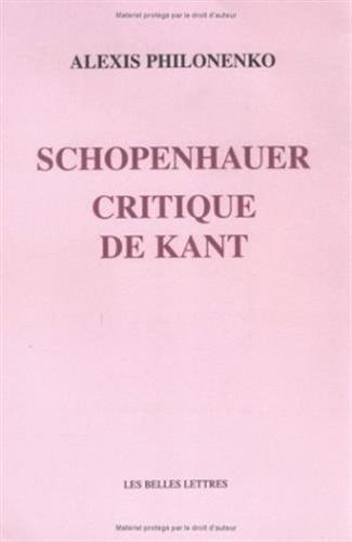 Download Schopenhauer critique de Kant Download Schopenhauer critique de Kant
