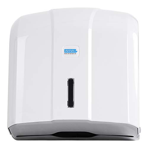 Aviva Clean dispenser per asciugamani di carta, dispenser per asciugamani, 300 fogli, colore bianco, alta qualità