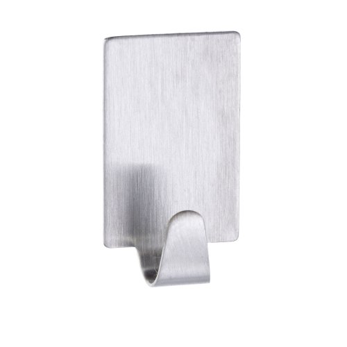 WENKO 4478011100 Strip-it® Rechteckhaken – 4er Set, Edelstahl rostfrei, 1.9 x 1.5 x 3.4 cm, Matt - 2