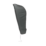 Cubierta protectora para sombrilla de 100% poliéster impermeable,  disponible en el color gris - con cremallera y cordón para un fácil cierre de la cubierta