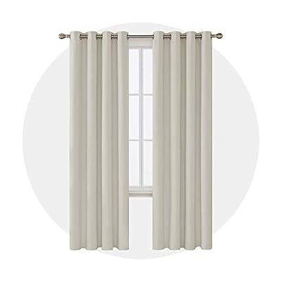Deconovo Lot de 2 Rideaux Occultants Enfants de Salon Chambre Opaque pour Porte Fenetre Isolation Thermique à Oeillets 140x290cm Beige Clair