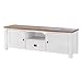 Produktbild TV Board Unterteil Lowboard Lyron, Landhausstil Weiß / Braun, Massivholz Holz Akazie massiv, Breite 168 cm, Tiefe 49 cm, Höhe 58 cm