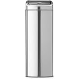 Brabantia Touch Bin - Cubo de basura rectangular, 25 litros, cubo interior de plástico extraíble, acero mate anti-huella