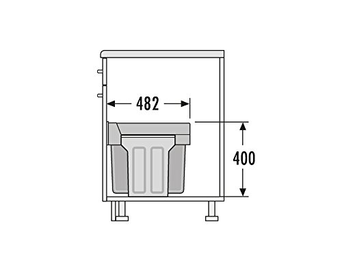Hailo 3666191 Abfallsammler, Plastik, anthrazit, 48.2 x 40 x 25.1 cm - 2
