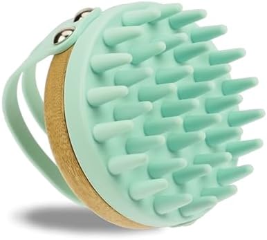 Spazzola massaggiante per cuoio capelluto: spazzola per shampoo per massaggio alla testa perfetto – Spazzola esfoliante turchese – Riduce la forfora – Spazzola massaggiante di Fantasia