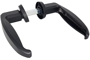 TLDSHOP® - Maniglia per porte metalliche o in ferro - spessore porta 45÷60 (mm) - colore NERA