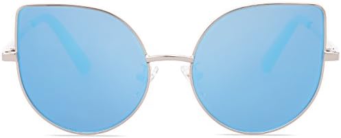 SojoS Cute Cat Eye Round UV400 for Girls Sunglasses SK101 with Blue Lenses