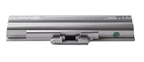 OEM Ersatzakku für Sony Notebookakku Laptopakku Typ Sony VGP-BPS13, VGP-BPS13A, VGP-BPS13B, VGP-BPL13, VGP-BPS21, VGP-BPS21A, VGP-BPS21B, VGP-BPL21, Kapazität: 11,1v/5200mAh, Farbe: Silber