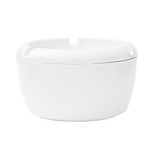 Aschenbecher Ascher aus Kunststoff – 8 Stück – Farbe: Weiß – Durchmesser 10,0 cm – einfach – cool – günstig - 2
