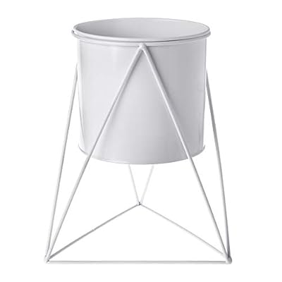 Mentin Pot de Fleur de Bureau Moderne avec Support de Support Géométrique en Fer pour décoration (A#, Blanc)