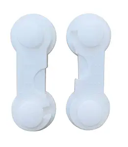 THE LITTLE LOOKERS Multipurpose Non Toxic BPA Free Safety Lock for Doors, Cabinet, Fridge, Drawer | Safety Accessories for Baby/Child/Kids/Infant/Toddler (White, Pack of 2)