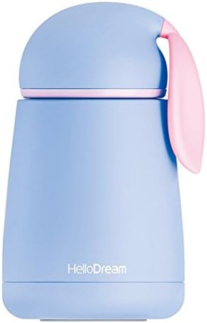 QILEYIN Vacuum Insulated Travel Coffee Mug, Double Walled Stainless Steel Water Bottle Bpa-Free, Cute Bunny Thermos Flask Kids, Mini Portable Drinks Cup, 300 ml/11Oz (Blue)