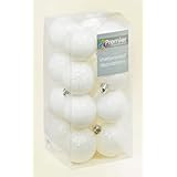 Premier - Juego de 16 bolas de Navidad (irrompibles, varios acabados), color blanco