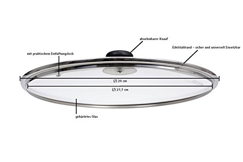 GRÄWE® Glasdeckel 28 cm mit Edelstahlring - 3