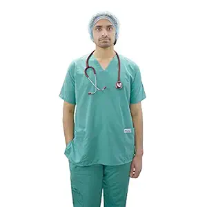 IS IndoSurgicals Unisex Scrub Suit for Surgeons, OT Dress for Surgeon (Green, XL)