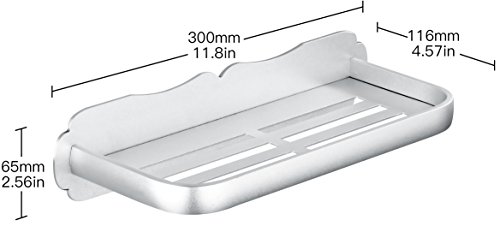 Wangel Duschregal Badregal ohne Bohren, Patentierter Kleber + Selbstklebender 3M-Kleber, Aluminium, Matte Finish - 4