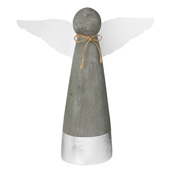 WINTERLUFT stehender Gartenengel groß/silber Höhe: 18cm