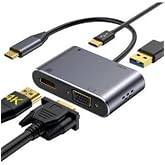 HEARTZ HB-03 4K HDMİ VGA TYPE C USB &Ccedil;OK FONKSİYONLU METAL A KALİTE KALIN KABLOLU HUB (HB-03 VGA HDMI USB TYPE C 4K HD HUB)