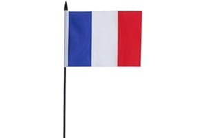 France Small Hand Waving Flag 6" x 4" Inch FlagSuperstore©