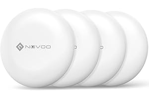 NOVOO Air Tag Schlüsselfinder Smart Tracker Kompatibel mit Apple Wo ist? APP(iOS) oder Google,Mein Gerät Finden”APP(Android) Bluetooth KeyFinder Austauschbarer Akku für Gepäck,Taschen,Koffer-4er Pack