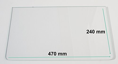 Khlschrank Einlegeboden / Glasplatte / Gemsefach  Klarglas 4 mm dick - mit 2 Rundecken  470 mm x 240 mm - Direkt vom Glasereifachbetrieb!!!