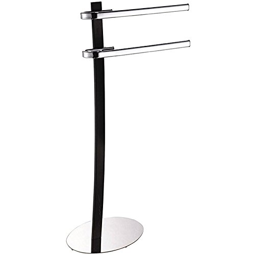 MSV Handtuchständer Handtuchhalter „Diamantino“ (LxBxH): ca. 41 x 23 x 89 cm Metall verchromt mit 2 Handtuchstangen