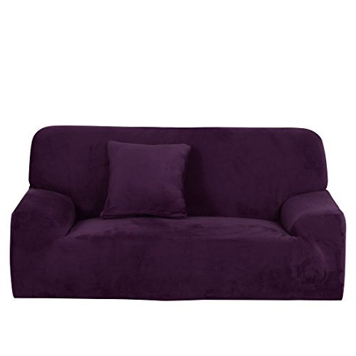 sourcingmap® Lila L-Form Strecken Sofabezüge Abdeckung Couch Schutzhüllen für 1 2 3 Sitzer