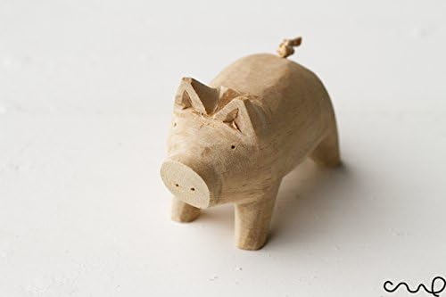 redchocol8® Hand-carved Handmade Lovely Wooden Pig Very Cute Animal Figure DIY Craft