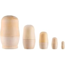 Poupées Russes Gigognes En Bois – 5 Pièces Empilables Ours Blanc – Déco Traditionnelle Enfant Et Adulte