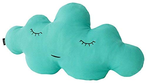 Paparajote Factory Cloud L Jade Cojín de algodón con Forma de Nube, 80 x 42 cm, Verde, 80 x 16 x 42 cm