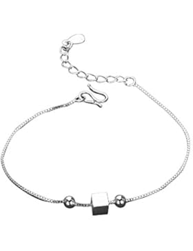 Fablcrew 925 Silber Fußkettchen Armband kreativ Geometrische kleine Box Hand Kette Fuß Kette Süß Schmuck Zubehör...
