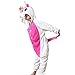 Produktbild GWELL Kinder Kostüm Tier Kostüme Schlafanzug Mädchen Jungen Winter Nachtwäsche Tieroutfit Cosplay Jumpsuit rosa Einhorn Körpergröße 115-124cm