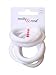 Set of 6 White Soft Jersey Endless Hair Elastics Bobbles Bands