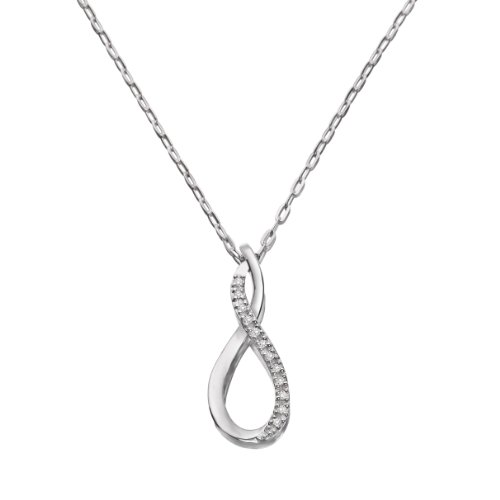 Miore Damen-Halskette 750 Weigold Anhnger mit Brillanten 45cm MF8005N