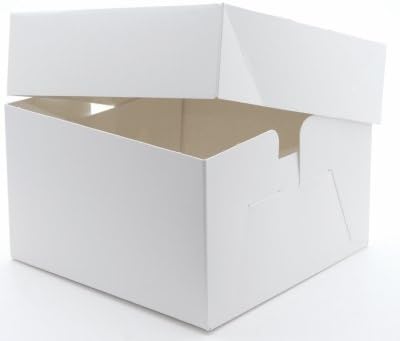 White Cake Boxes with Removable lid - 10 inch - Pack of 15