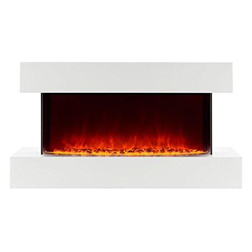 Klarstein Studio-2 Elektrokamin Kaminofen (2000 Watt Heizlüfter, Flammensimulation, große Front, LED-Beleuchtung, Fernbedienung) weiß - 3