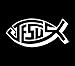Produktbild Jesus Fish Christian Cross Vinyl Car Decal Decals Bumper Sticker Window Wall, Die Cut Vinyl Decal for Windows, Cars, Trucks, Tool Boxes, laptops, MacBook - virtually Any Hard, Smooth Surface