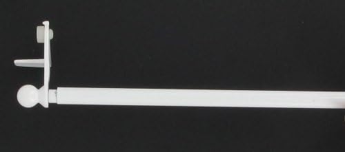 Extendable Net Curtain Rod, 30-50cm (11.8" - 19.7"), Ref. 550230/102 White, Ø 9mm, Easy Fit, No Drilling, Self Locking