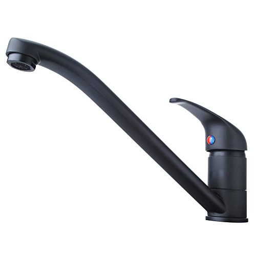 Küchenarmatur Schwarz Hochdruck 10 Jahre Garantie 360° Schwenkbereich aus Messing Spültisch-Einhebelmischer