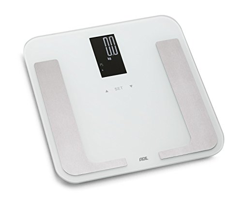 ADE Körperanalysewaage BA 1402 Bella. Digitale Personenwaage im Trend-Design zur präzisen Gewichtsbestimmung. Analyse von Körperfett, Körperwasser, Muskelmasse und Knochenmasse. Inkl Batterie. Weiß - 3