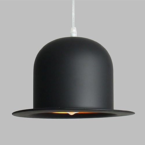 Hat pendulum retro style matte black metal hat pendant creative pendant light for bar dining restaurant E27 Ø26CM Max, 40W