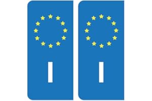 HADEXIA Pegatinas de placa de matrícula I Italia Unión Europea Europea Europea EU EU Azul
