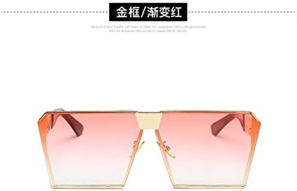 European and American style, Polarized sunglasses ladies fashion square sunglasses trend Europe and the United States street shooting sunglasses Plastic + metal TAC Gold frame is getting red QWERT 148*63*63*16*139mm