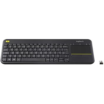 Logitech K400 Plus Tastiera Wireless Touch Con Touchpad Integrato, Layout Scandinavo QWERTY, Batteria 18 Mesi, Raggio 10m, Compatibile Windows/Android/Chrome OS, Nero