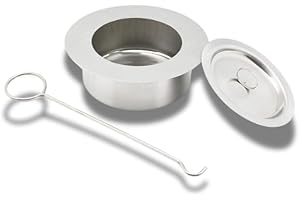 HANNA'S LADEN FÜR BASTLER UND HOBBYKÜNSTLER Bioethanol Brennertopf – inkl. Feuerhaken und Deckel – Edelstahl – 350 CCM – EIN Qualitätsprodukt von Hanna's Laden