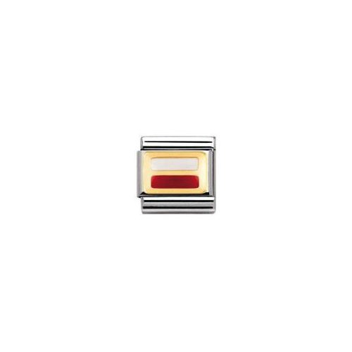 Nomination Composable Classic Flagge Europa Edelstahl, Email und 18K-Gold (Polen) 030234