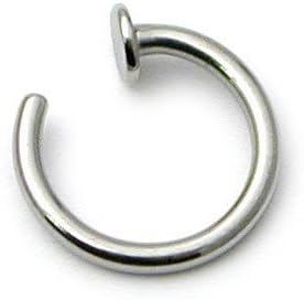 Surgical Steel Open Nose Ring/Nose Hoop - Nose Studs - Body Jewellery - 1.0mm gauge 8mm Internal Diameter