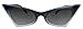Produktbild 50er Jahre Fashion Brille Cat Eye Modell Klarglas ohne Stärke Vintage Nerdbrille mit Farbverlauf CN13 (Sonnenbrille/Schwarz Ombre)